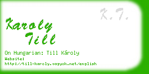 karoly till business card